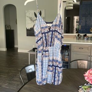 Multicolored blue romper